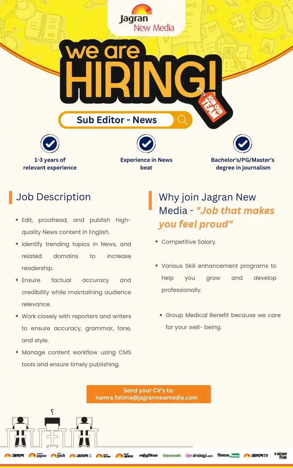 Hiring Sub Editor for English News Desk, Noida