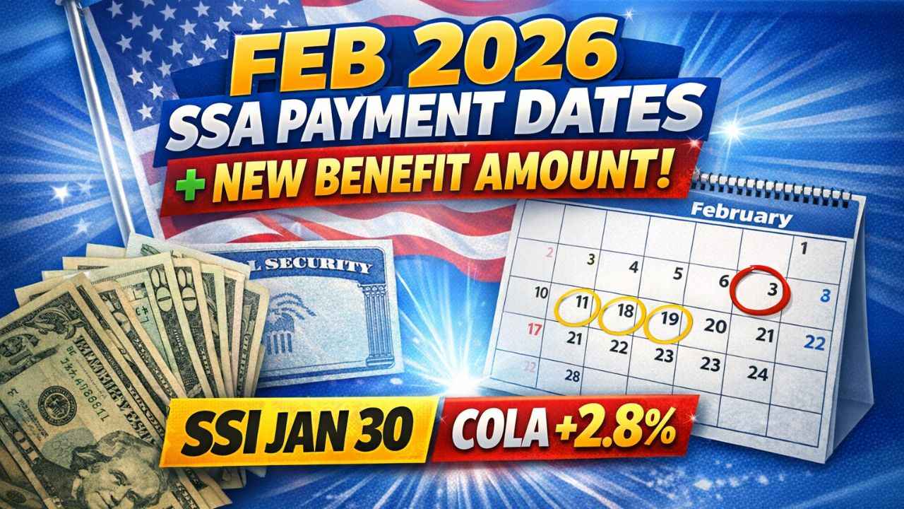 Social Security Payments: February 2026 schedule, check payment dates and new benefit amount