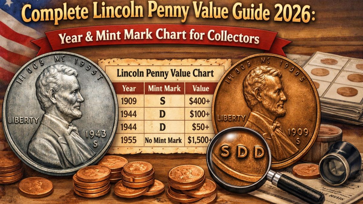Complete Lincoln Penny Value Guide 2026: Year & Mint Mark Chart for Collectors